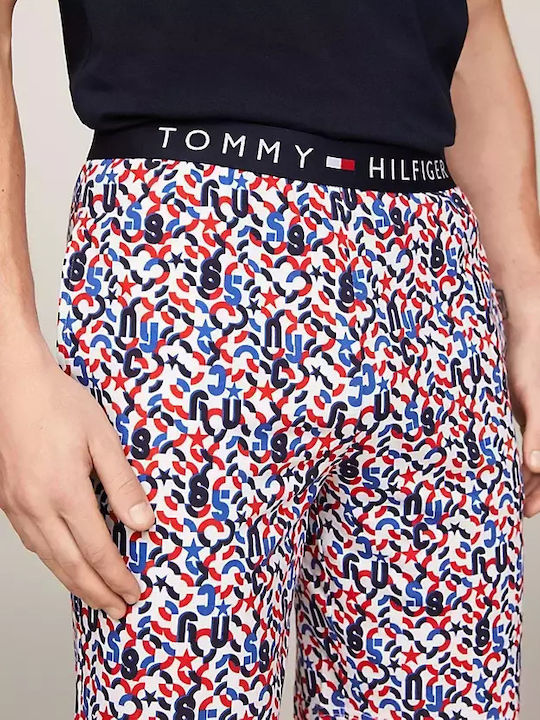Tommy Hilfiger Χειμερινή Ανδρική Πιτζάμα Βαμβακερή Μπλε
