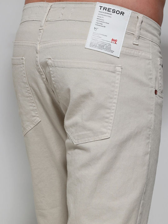Herren Jeanshose Gekürzt Beige
