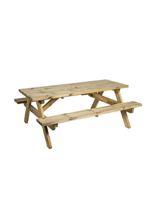 Ξύλινο Τραπέζι Εξωτερικού Χώρου Ίριδα 180x60x74εκ.