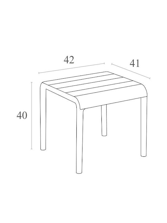 Paris Auxiliary Outdoor Free Standing Polypropylene Table Black 42x41x40cm