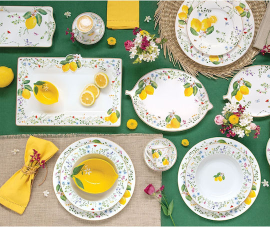 Easy-Life Serving Platter Oval made of Porcelain Multicolored 25x18cm