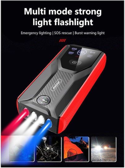 Andowl Qd1090 Portable Car Battery Jump Starter 15000mAh with Power Bank / USB / Φακό 12V