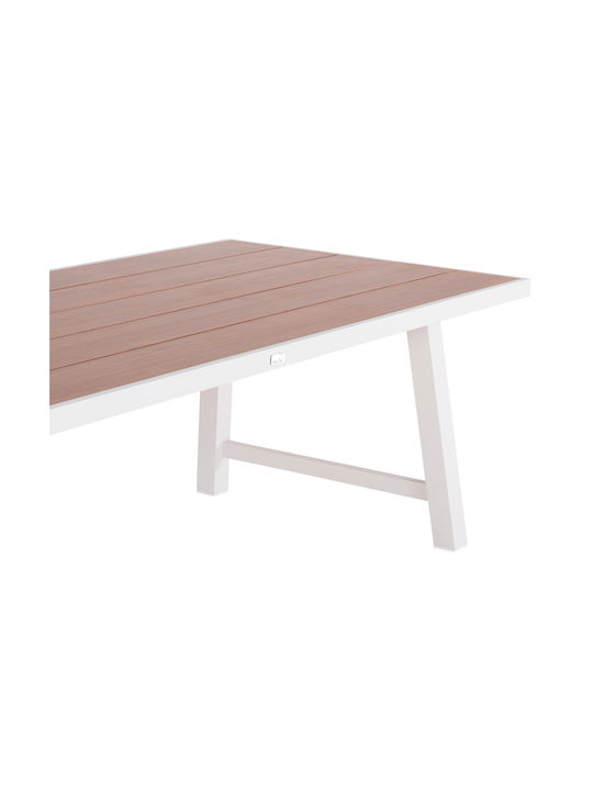 Garden Table for Small Outdoor Spaces Aluminum Gobar White 70x70x75cm