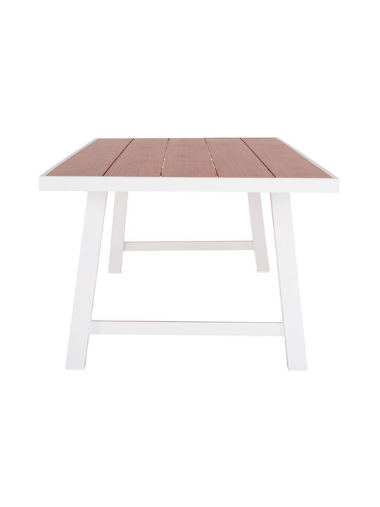 Garden Table for Small Outdoor Spaces Aluminum Gobar White 70x70x75cm