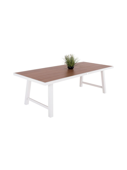 Garden Table for Small Outdoor Spaces Aluminum Gobar White 70x70x75cm