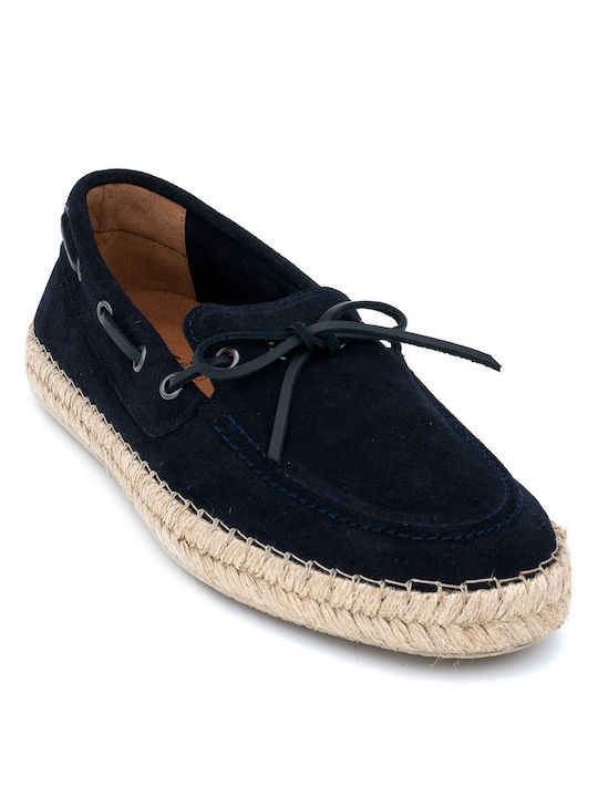 Perlamoda Men's Suede Moccasins Blue