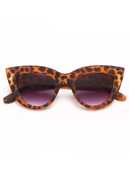 Okkia Claudia Women's Sunglasses with Brown Tartaruga Plastic Frame and Purple Gradient Lens OK013TU
