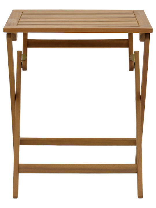 Pakketo Garten- und Terrassentisch aus Akazie Zusammenklappbar Perdu Natürliches Holz 60x60x72cm