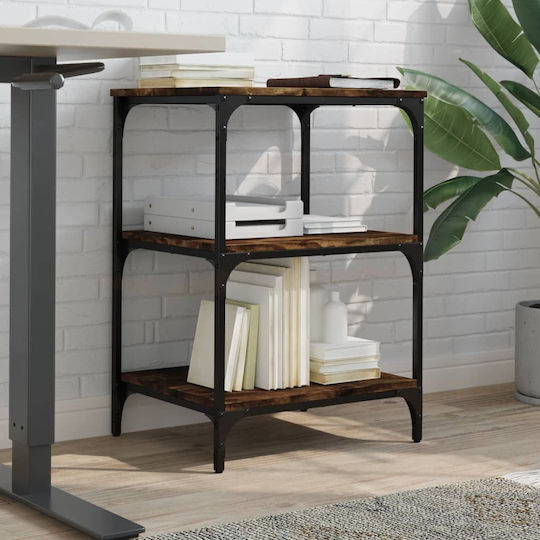 3-Tier Printer Stand Smoked Oak 50x41x75 cm Engineered Wood Brown