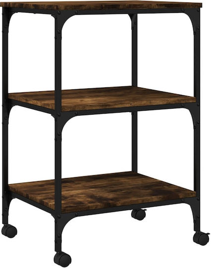 3-Tier Printer Stand Smoked Oak 50x41x75 cm Engineered Wood Brown