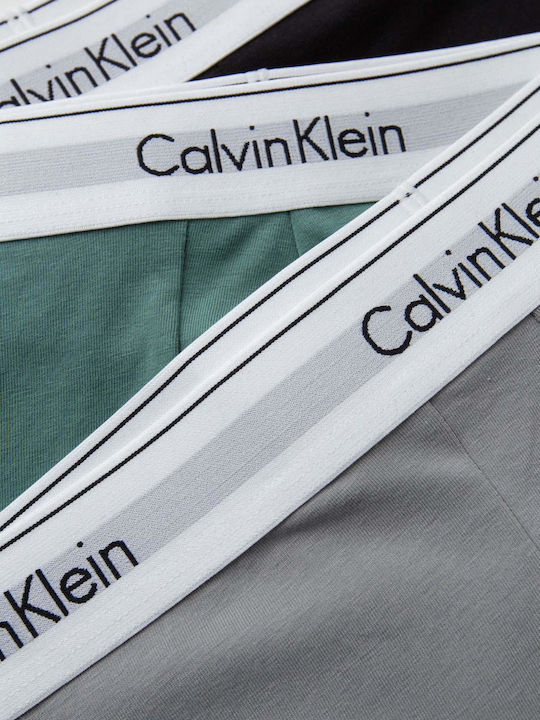 Calvin Klein Boxeri pentru bărbați Green/black/grey cu modele 3Pachet