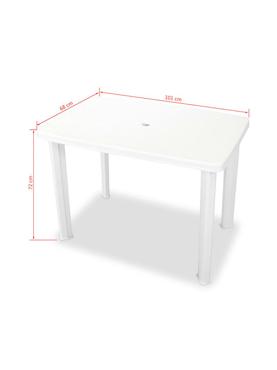 Plastic Masa pentru spații exterioare Alb 101x68x72buc