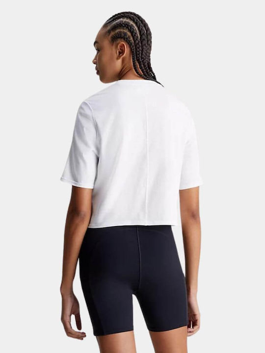 Calvin Klein Damen Sportlich Crop T-shirt Weiß