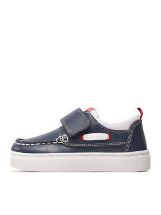 Leather Kids Loafers & Moccasins with Hoop & Loop Closure Navy Blue B Nashik