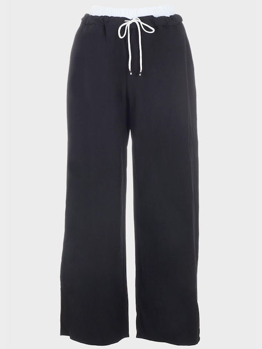 G Secret Women's Fabric Trousers with Elastic Black