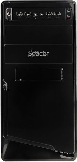 Spacer Moon Mini Tower Κουτί Υπολογιστή Μαύρο