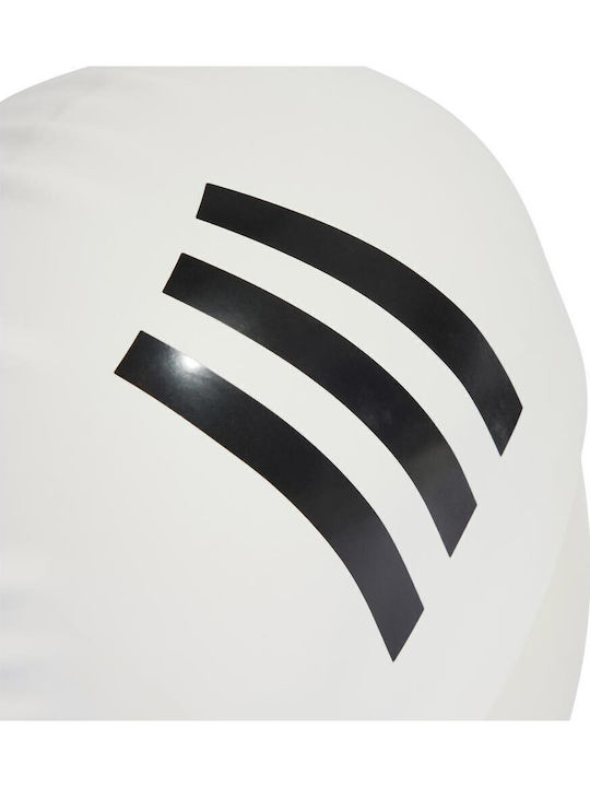 adidas 3-Stripes Silicone Adults Swimming Cap White