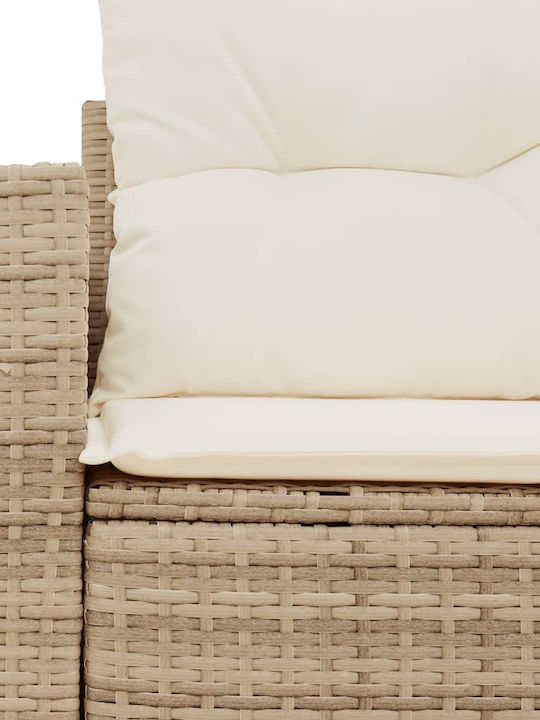 Zweisitziges Sofa Außenbereich Rattan mit Kissen 131x62x69cm