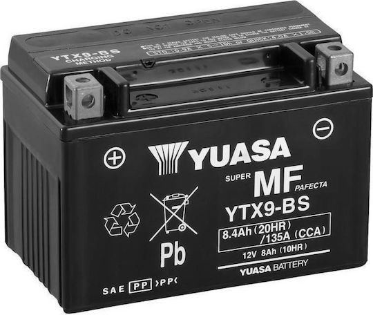 Yuasa Μπαταρία Μοτοσυκλέτας YTX9-BS 135A με Χωρητικότητα 8.4Ah