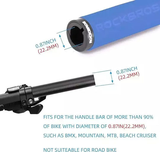 Rockbros BT1001BLBK Bicycle Handlebar Grips in Blue Color