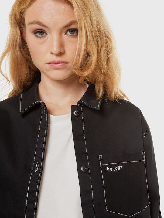 Stone Kraft Γυναικείο Μαύρο Overshirt