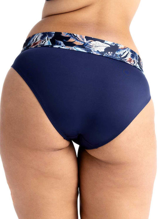 Bikini Slip Hohe Taille Blau