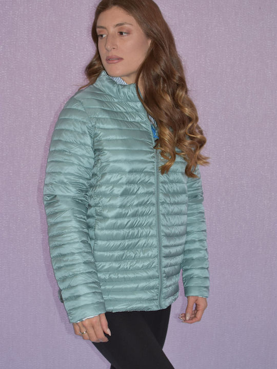 Raiden Women's Short Lifestyle Jacket Double Sided for Winter Turquoise