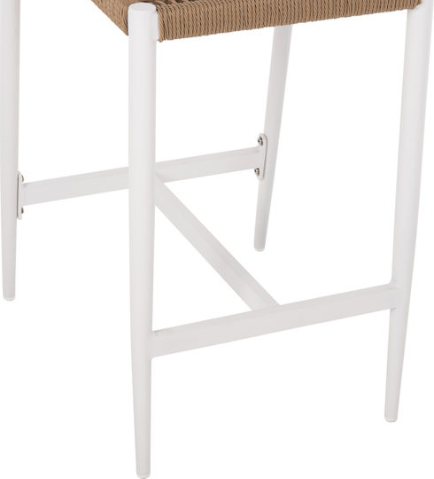 Stool for Bar Outdoor White, Beige 46x58x95cm