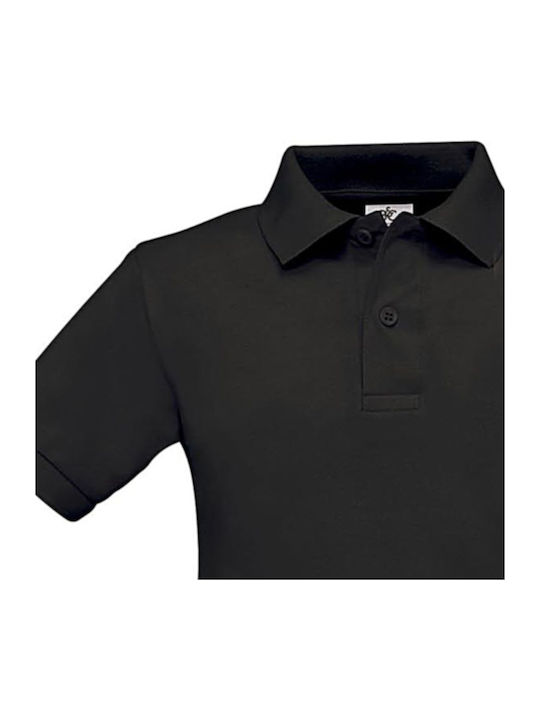 B&C Polo pentru copii Cu mâneci scurte Negru PK486 PK486-002