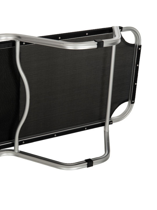 Liegestuhl Aluminium Waldo mit Kissen Schwarz 190x60x30cm.