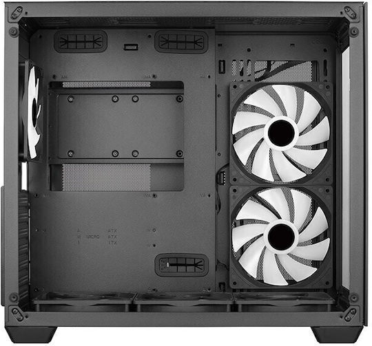 Aerocool Dryft-BK-v2 Gaming Mini Tower Carcasă PC cu Deschidere Laterală și Sistem Iluminare RGB Neagră