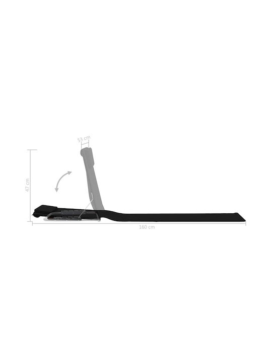 Șezlong Metalic Negru 2 Bucăți 160x53x47 cm