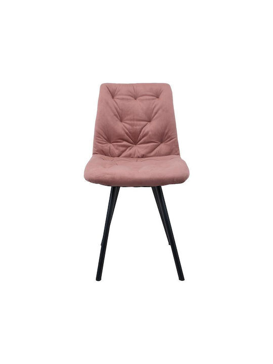 Dining Room Velvet Chair Pink 59x46x85cm