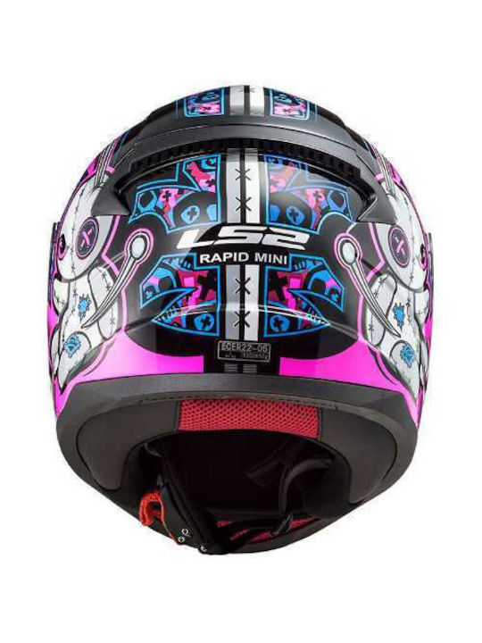 LS2 Rapid Mini Voodoo Junior Kids Full Face Helmet ECE 22.05 1200gr Black/Pink FF353JVFP