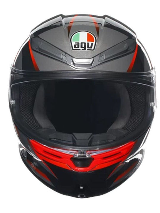 AGV K6 S Slashcut Black/Grey/Red Κράνος Μηχανής Full Face ECE 22.06 1255gr με Pinlock