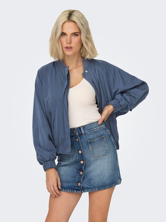 Kurz Damen Bomberjacke Blue