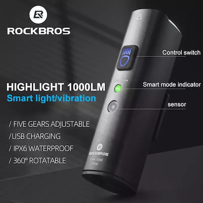 Rockbros V9M-1000 Partea din față Lumină Bicicletă