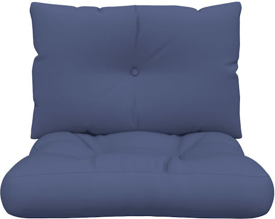 vidaXL Waterproof Bench Cushion for Pallet with Backrest Navy Blue 38x60cm