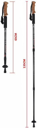 Telescopic Trekking Pole - Baton – 050014_b - Black