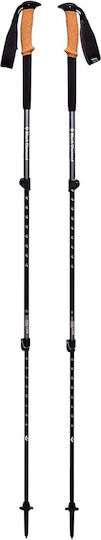 Black Diamond Pair of Telescopic Aluminum Fast Lock Trekking Poles with 3 Sections Trail Cork Gray