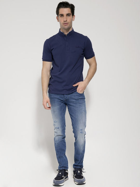 Tresor Pantaloni de Bărbați din Jean în Croială Slim Blue Jean