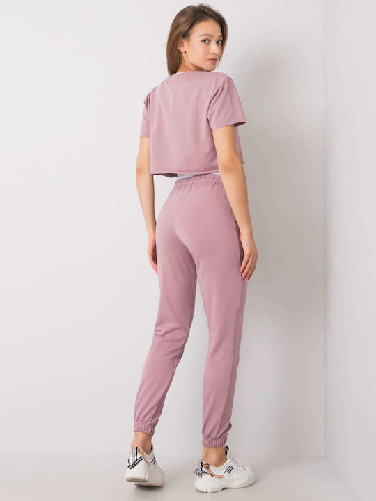 Rue Paris Set Women's Sweatpants Pink