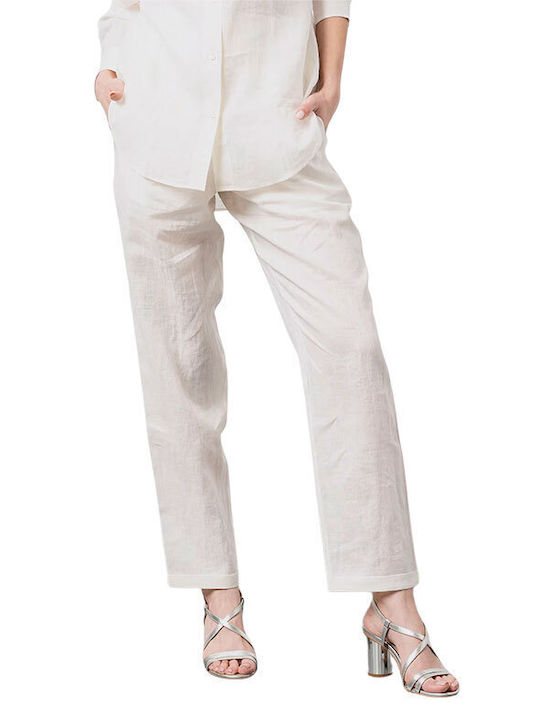 Hugo Boss Women's Cotton Trousers White