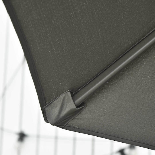 Hanging Circular Aluminum Garden Umbrella Grey Diameter 2.95m x Height 2.5m