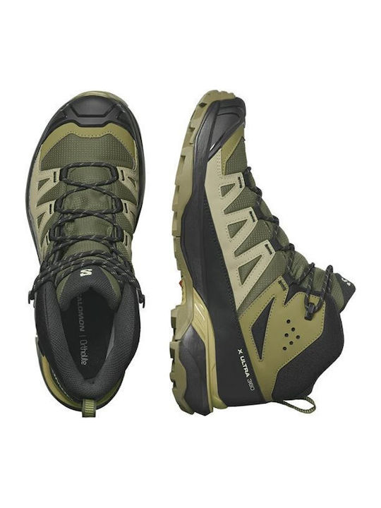 Salomon X Ultra 360 Ανδρικά Ορειβατικά Μποτάκια Αδιάβροχα με Μεμβράνη Gore-Tex Πράσινα