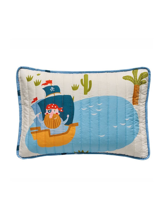 Kentia Barbarosa Multi Kids Pillowcase 52x72cm Ciel- Ecru- Warm Yellow Green