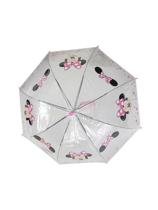 Disney Kids Curved Handle Umbrella Transparent