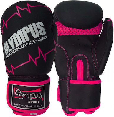 Olympus Sport Pulse Matt Synthetic Leather Boxing Competition Gloves Black