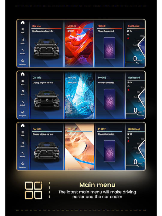 Carmedia Car Audio System for BMW Series 5 2013-2016 (Bluetooth/USB/WiFi/GPS/Apple-Carplay/Android-Auto) with Touch Screen 12.5"