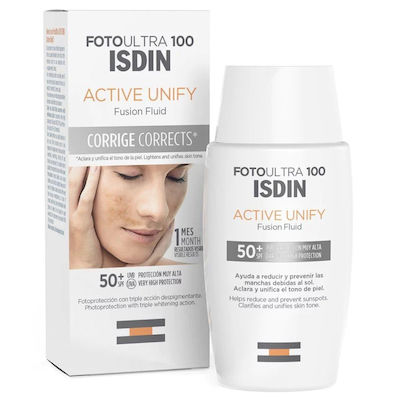 Isdin Foto Ultra Active Unify Fusion Fluid Sunscreen Cream Face SPF50 50ml